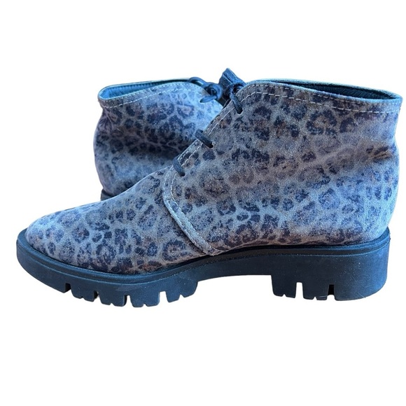Gaimo Women's Handmade Animal Print Ankle Boots‎ Booties Lace-Up Shoes Size 7 - Picture 1 of 10